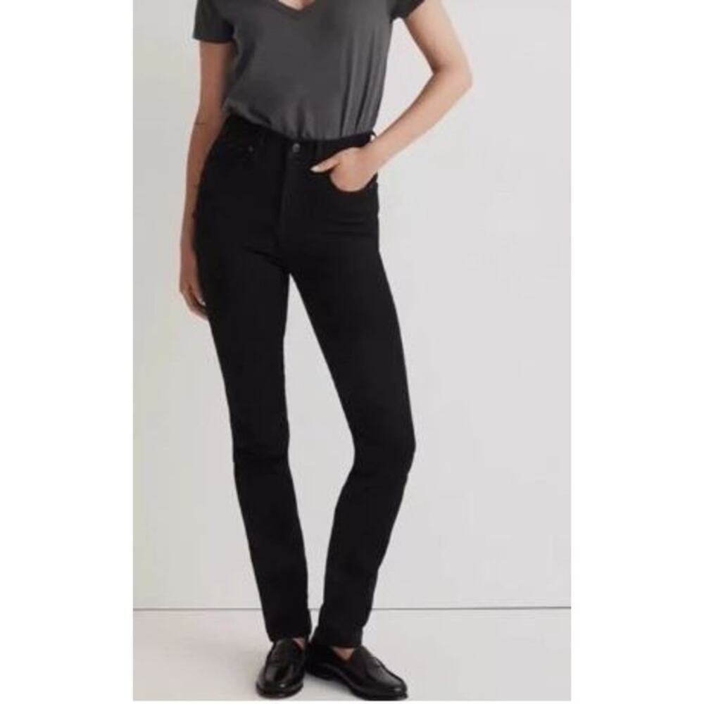 Madewell Womens 27T Tall Black 10 Inch High Rise Skinny Jeans Cotton Blend